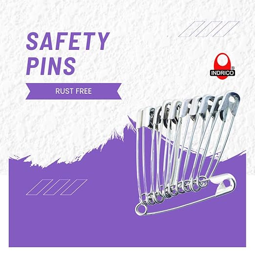 INDRICO Safety Pins for Women, Metallic (Pack of 100)