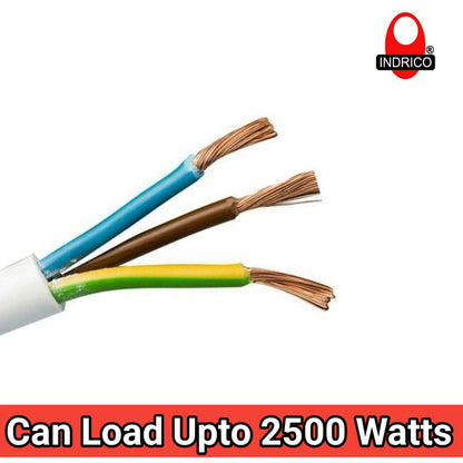 INDRICO® 3 Core Round Aeroflex Copper Wires and Cables (1.5 Sq. mm) for Domestic and Industrial Electric Connections
