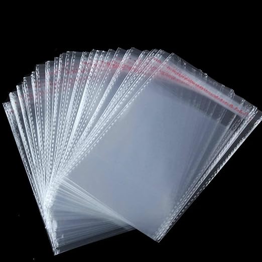 Bigpalycoan Plastic polythene Clear Transparent bags small size Self Adhesive BOPP Resealable Plastic pouch Bags for jwellery packaging pack of 200 (3X4 inch (7.5 X 10 cm))