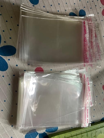 Bigpalycoan Plastic polythene Clear Transparent bags small size Self Adhesive BOPP Resealable Plastic pouch Bags for jwellery packaging pack of 200 (3X4 inch (7.5 X 10 cm))