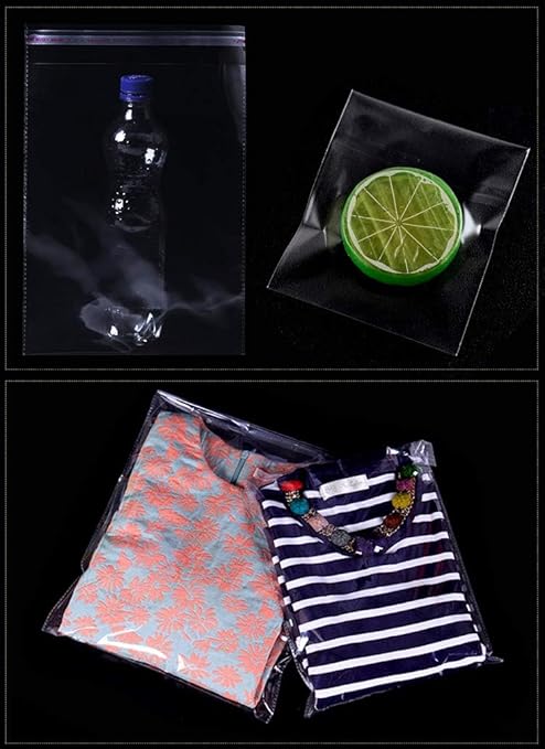 Bigpalycoan Plastic polythene Clear Transparent bags small size Self Adhesive BOPP Resealable Plastic pouch Bags for jwellery packaging pack of 200 (3X4 inch (7.5 X 10 cm))