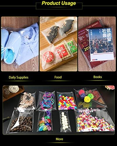 Bigpalycoan Plastic polythene Clear Transparent bags small size Self Adhesive BOPP Resealable Plastic pouch Bags for jwellery packaging pack of 200 (3X4 inch (7.5 X 10 cm))