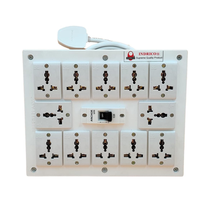 INDRICO Heavy Duty Extension Board with MCB | 1.5mm Copper Wire | 2000W Power Strip with MCB | Multi Plug Socket for Home & Office