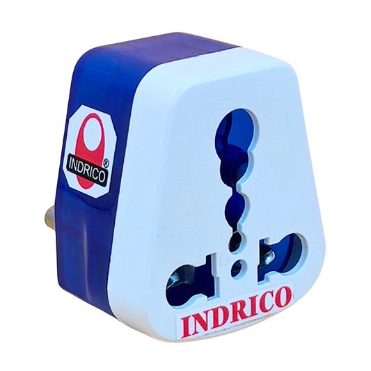 INDRICO 5 Amp to 15 Ampere Converter Socket for Big Size 16 Ampere Plug Top with Universal Sockets for International Pins PVC Multi Color