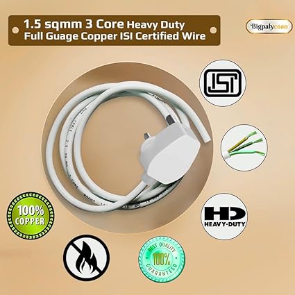Bigpalycoan Electric Extension Board with Cable- 16A/20A + 16A/20A with Two Switch and Heavy Duty (White), 250 Volts