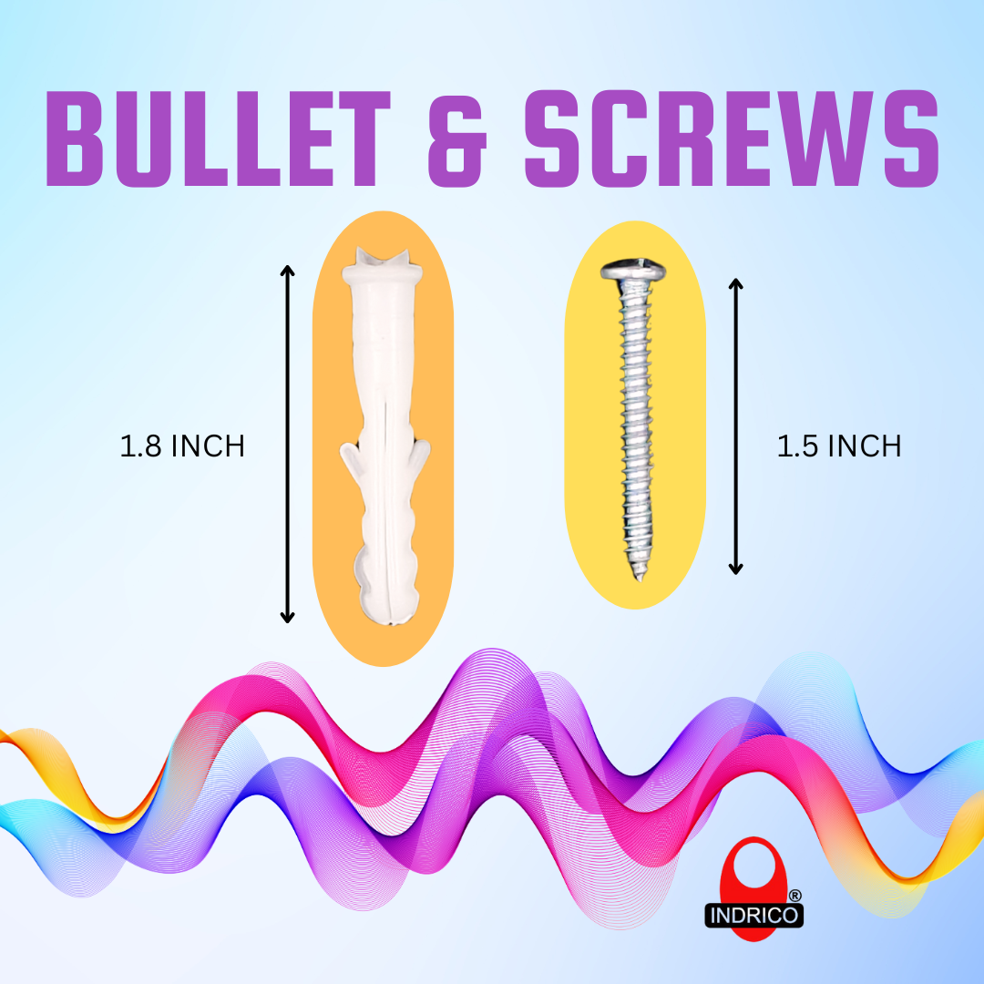 INDRICO Nylon Plug with Screws (1.5 inch screw with 1.8 inch plastic sleeve) Pack of 80 White