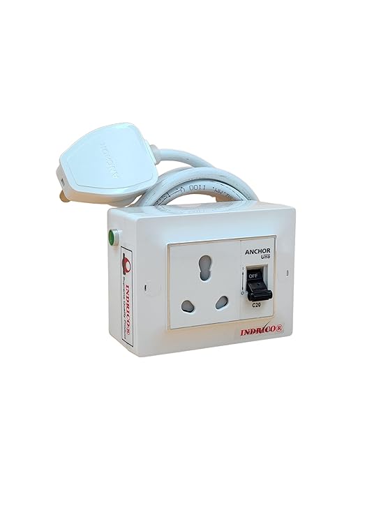 INDRICO 16 Amp Extension Board for Heavy Duty with MCB PVC White Pack of 1 (2.5 MM Cable)