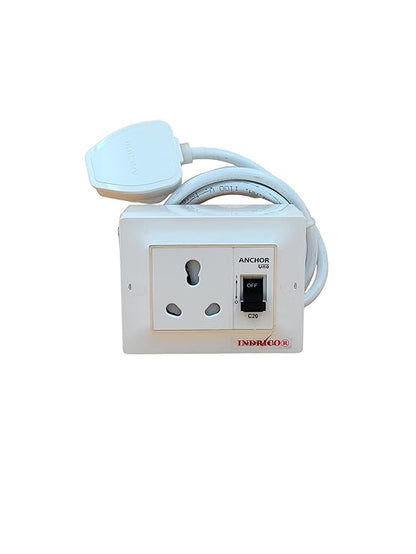 INDRICO 16 Amp Extension Board for Heavy Duty with MCB PVC White Pack of 1 (2.5 MM Cable)