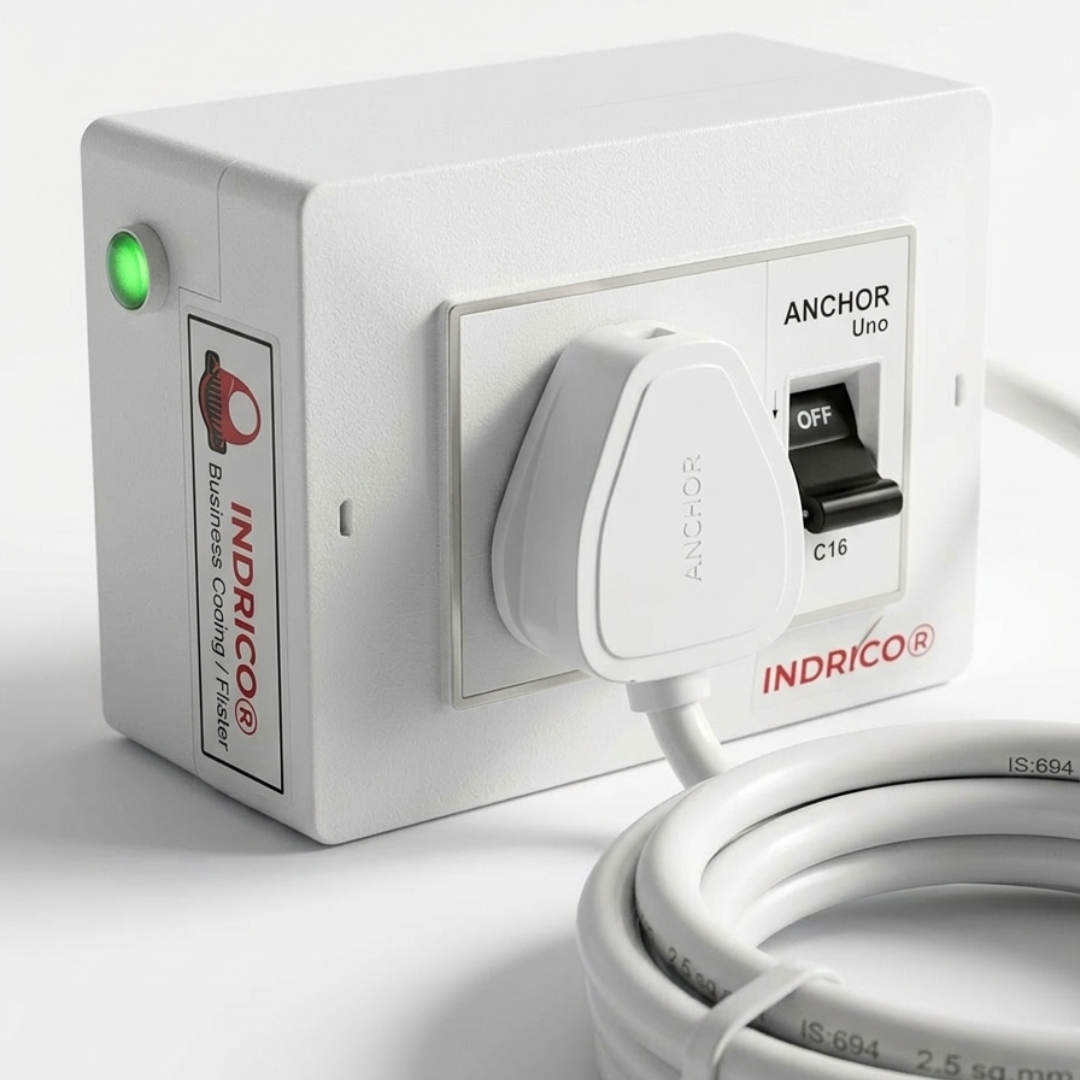INDRICO 16 Amp Extension Board for Heavy Duty with MCB PVC White Pack of 1 (2.5 MM Cable)