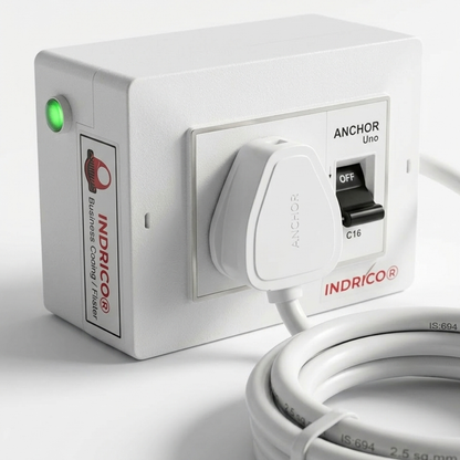 INDRICO 16 Amp Extension Board for Heavy Duty with MCB PVC White Pack of 1 (2.5 MM Cable)