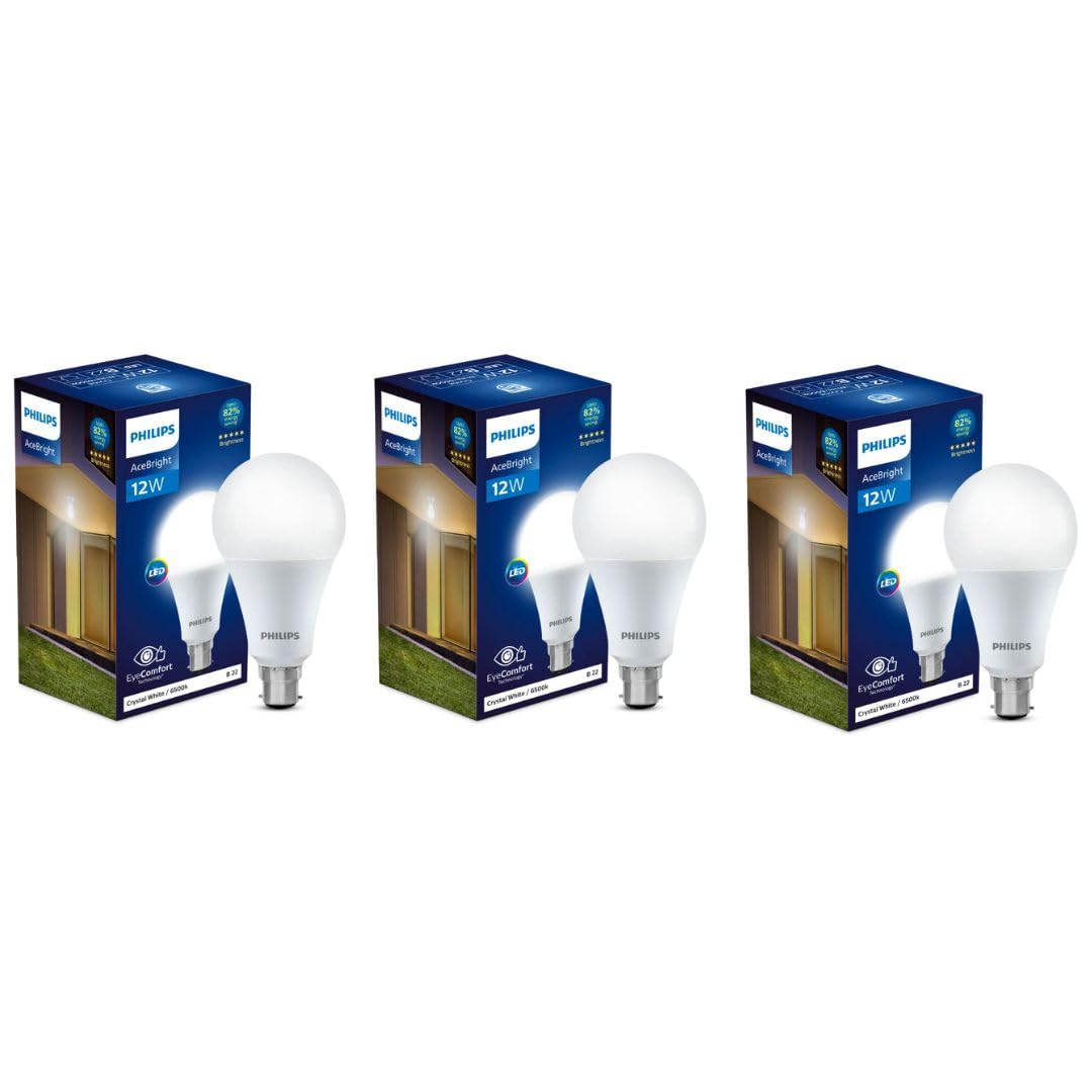 Philips Stellar Bright 12-Watt LED Bulb B22 Base (Crystal White)