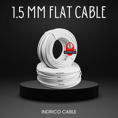 INDRICO Twin Flat Aeroflex 2 core Copper Wires and Cables 1.5 mm for Domestic and Industrial Electric Connections