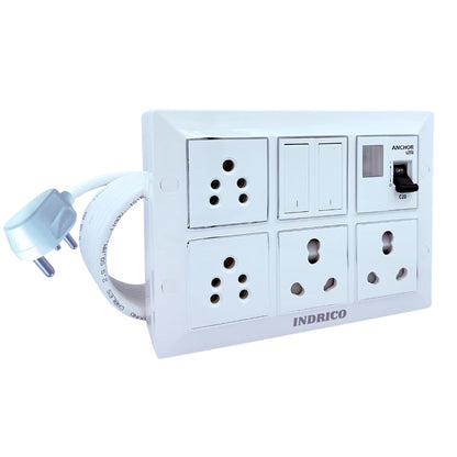 INDRICO 6A 16A Power Extension Board Box with MCB up-to 2200 Watts 220 Volts