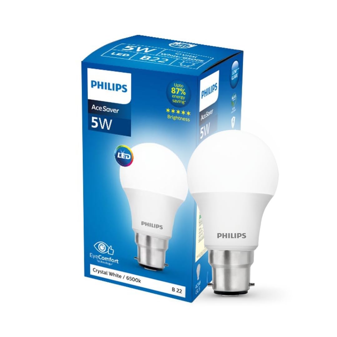 Philips Ace Saver 5-watt B22 LED Bulb | Crystal White LED Bulb