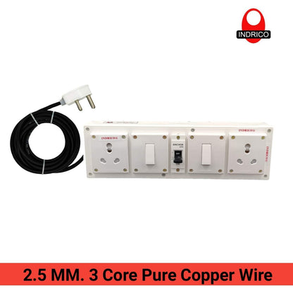 Extension Board for Heavy Appliances, AC/Washing Machine/Fridge/Micro Oven (2+2) 20 AMP 2.5 mm 3 core Copper Wire New