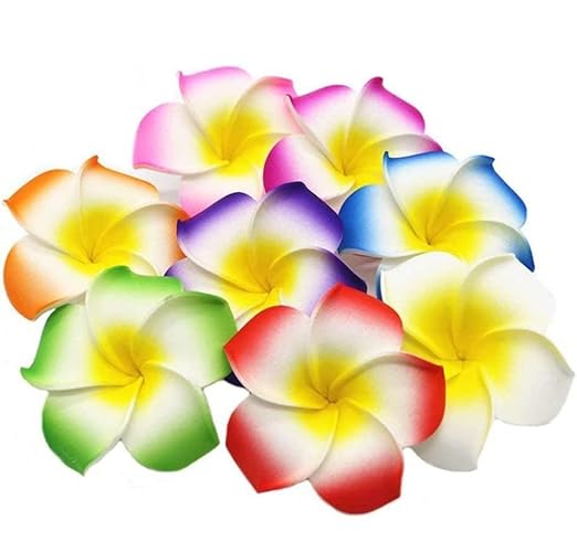 Bigpalycoan Artificial Big Foam Hawaii Floating Flowers – Waterproof Decorative Flowers for Pooja Thali, Festivals, Home, DIY Crafts & Diwali Décor (White, Set of 12)