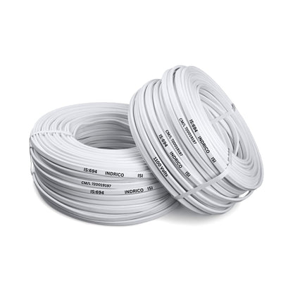 INDRICO® Twin Flat 2 core Copper Wires and Cables 1mm for Domestic and Industrial Electric Connections up to 1500 watts