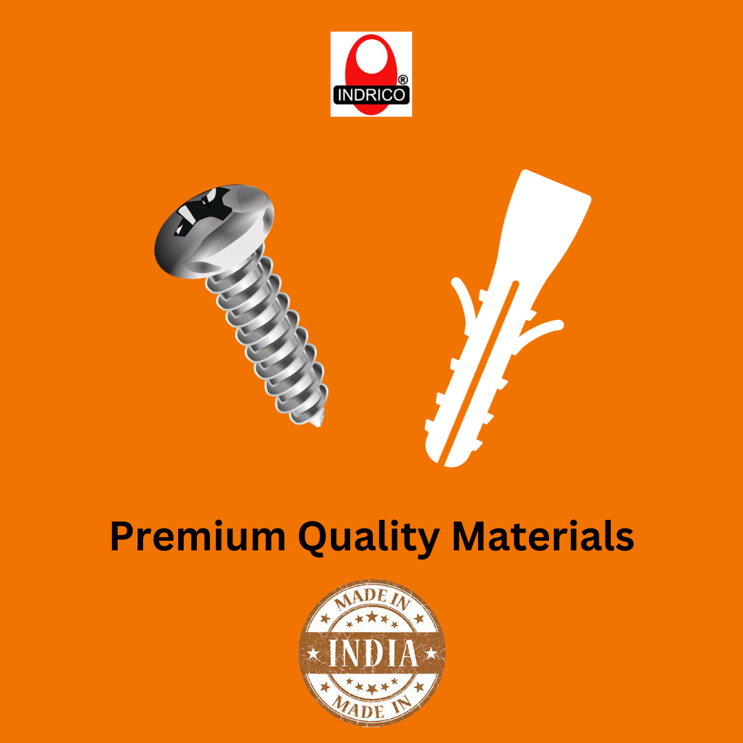 INDRICO Nylon Plug with Screws (1.5 inch screw with 1.8 inch plastic sleeve) Pack of 80 White