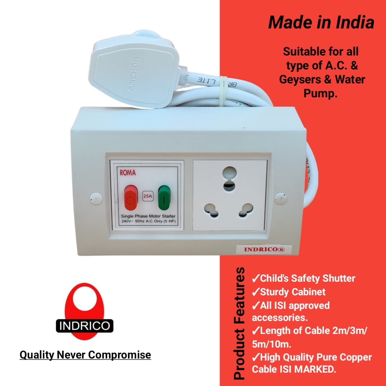 Best Heavy duty Extension Board for Geyser (1 Lit to 10 Lit) in India