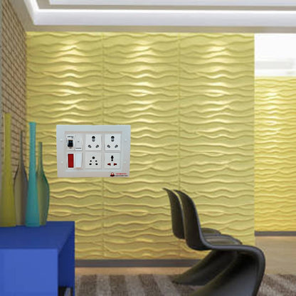 INDRICO 16amps Multi Socket Extension AC Switch Board 15amp with MCB 20A 15A 6A Multi Outlet Box Plug with Copper Cord Heavy Duty Wall Mounted White