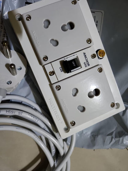 INDRICO 16A Electric Multi Outlet Extension Board Box with MCB for Heavy Duty PVC White