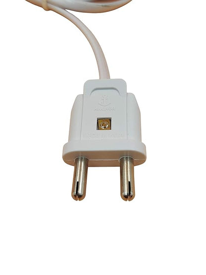 INDRICO 2 Pin Male Female Socket Flexible Flat Cable Wire Extension Cord for Multi-Purpose Use Home Wall Décor, Diwali Christmas Decoration White PVC
