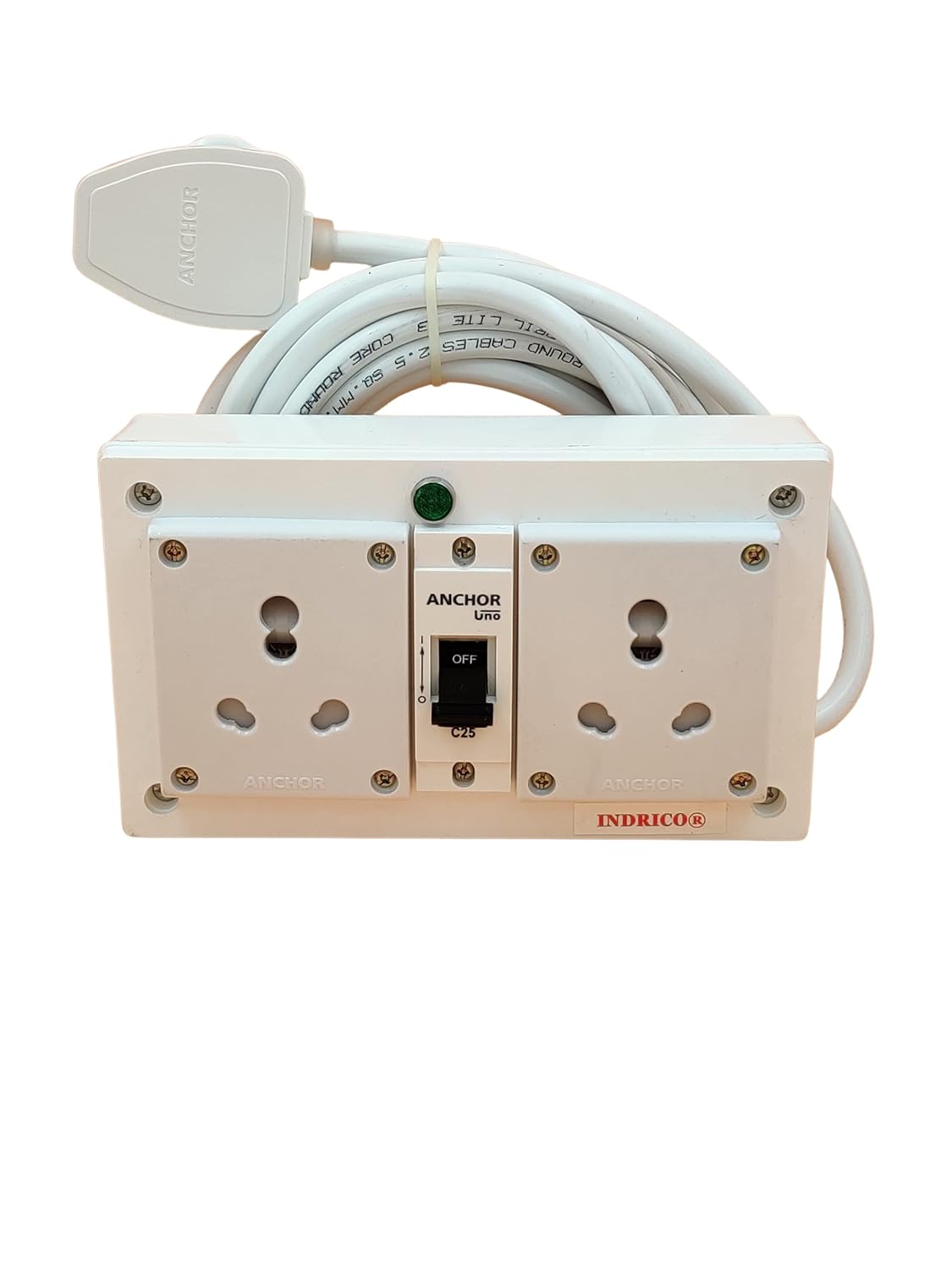 INDRICO 16A Electric Multi Outlet Extension Board Box With Mcb For Heavy Duty Pvc