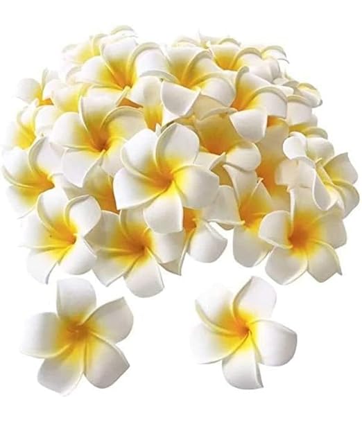 Bigpalycoan Artificial Big Foam Hawaii Floating Flowers – Waterproof Decorative Flowers for Pooja Thali, Festivals, Home, DIY Crafts & Diwali Décor (White, Set of 12)
