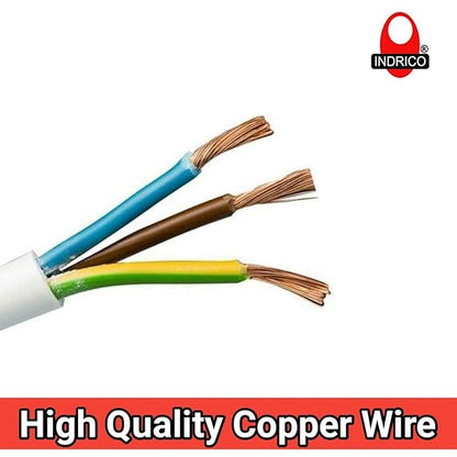 INDRICO® 3 Core Round Copper Wires and Cables (1.0 Sq. mm) for Domestic and Industrial Electric Connections