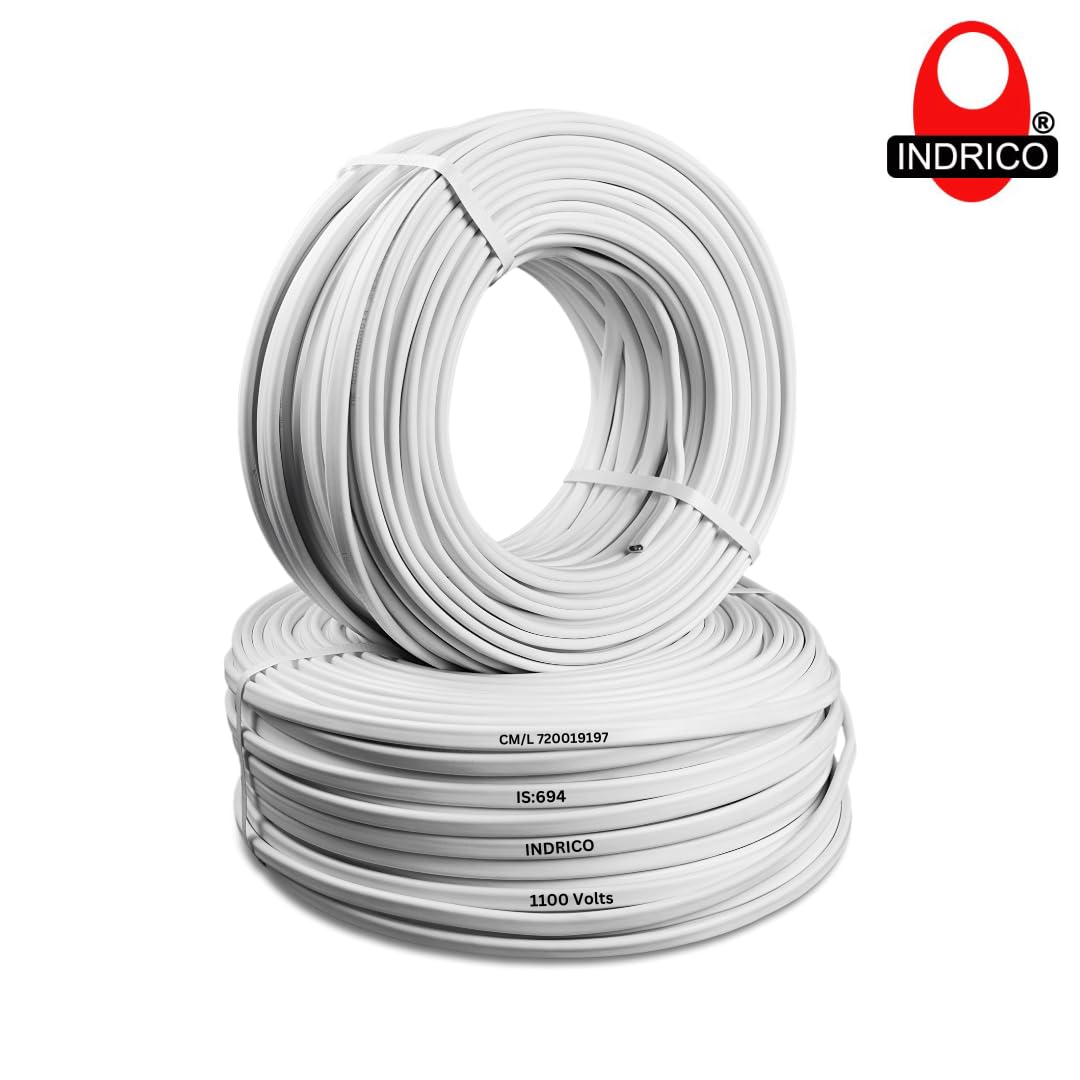 INDRICO Twin Flat Aeroflex 2 core Copper Wires and Cables 1.5 mm for Domestic and Industrial Electric Connections