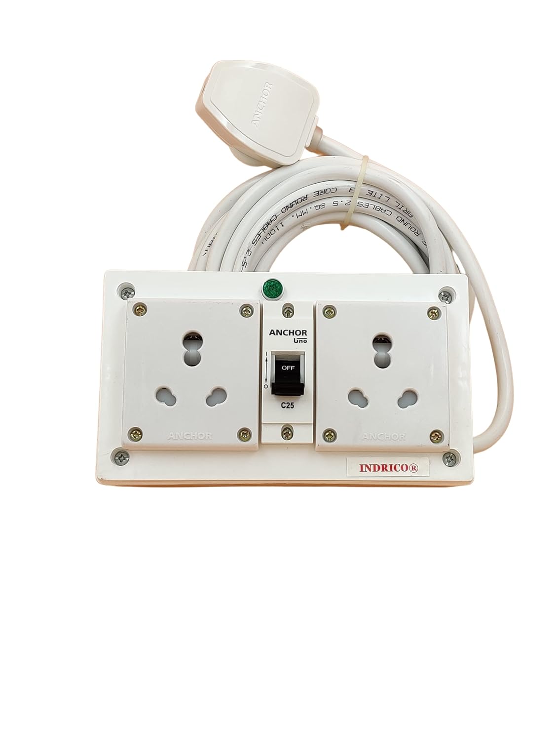 INDRICO 16A Electric Multi Outlet Extension Board Box With Mcb For Heavy Duty Pvc