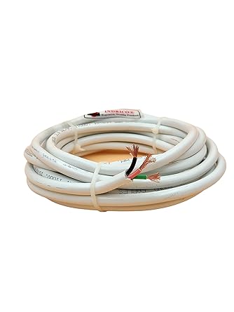 INDRICO 2.5 mm 3 core Copper Cable Wire for A.C. Electrical Uses ISI Mark White PVC (3 METER)