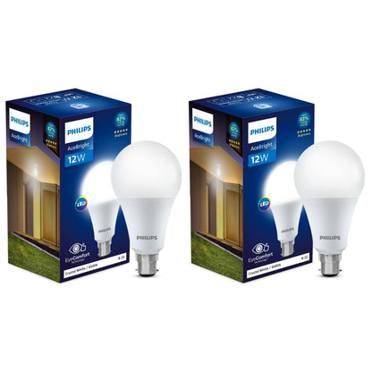 Philips Stellar Bright 12-Watt LED Bulb B22 Base (Crystal White)