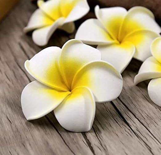Bigpalycoan Artificial Big Foam Hawaii Floating Flowers – Waterproof Decorative Flowers for Pooja Thali, Festivals, Home, DIY Crafts & Diwali Décor (White, Set of 12)