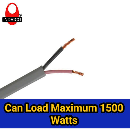 INDRICO® Twin Flat 2 core Copper Wires and Cables 1mm for Domestic and Industrial Electric Connections up to 1500 watts
