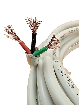 INDRICO 2.5 mm 3 core Copper Cable Wire for A.C. Electrical Uses ISI Mark White PVC (3 METER)