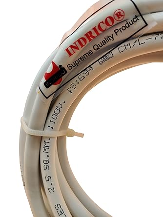 INDRICO 2.5 mm 3 core Copper Cable Wire for A.C. Electrical Uses ISI Mark White PVC (3 METER)