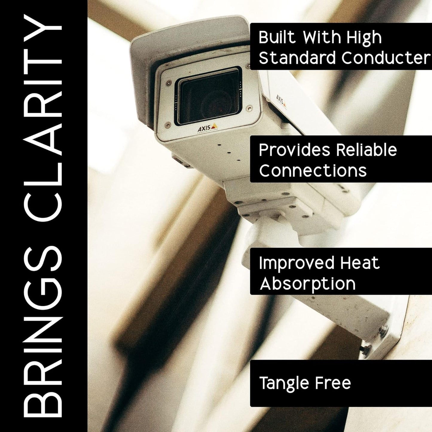 INDRICO 3+1 RG 59 Jelly Folded Pure Copper CCTV Cable Wire for Security Cameras White PVC