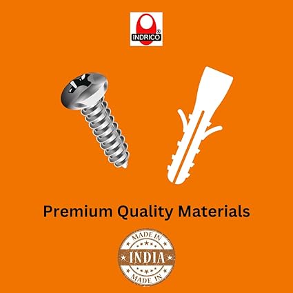 INDRICO Nylon Dry Wall Rawl Plugs/Gitti, Galvanish Screws Assorted Size (Set of 50 = Total 100 Pieces) White
