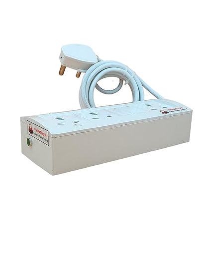 INDRICO 15 Amp Electric Extension Board for Heavy Duty with Individual Switches PVC White
