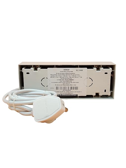 INDRICO 15 Amp Electric Extension Board for Heavy Duty with Individual Switches PVC White