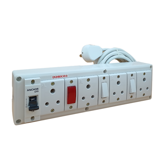 Best 6 Amp Extension board with MCB protection 3 pin cord Rating 1500 watts