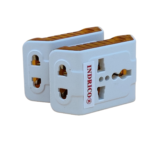 INDRICO 3 Pin Travel Universal Multi Plug International Adapter PVC White