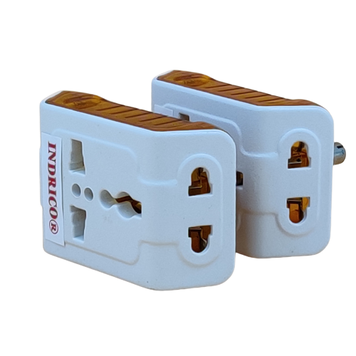 INDRICO 3 Pin Travel Universal Multi Plug International Adapter PVC White