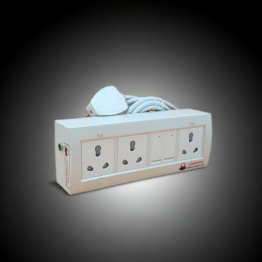 INDRICO 15 Amp Electric Extension Board for Heavy Duty with Individual Switches PVC White