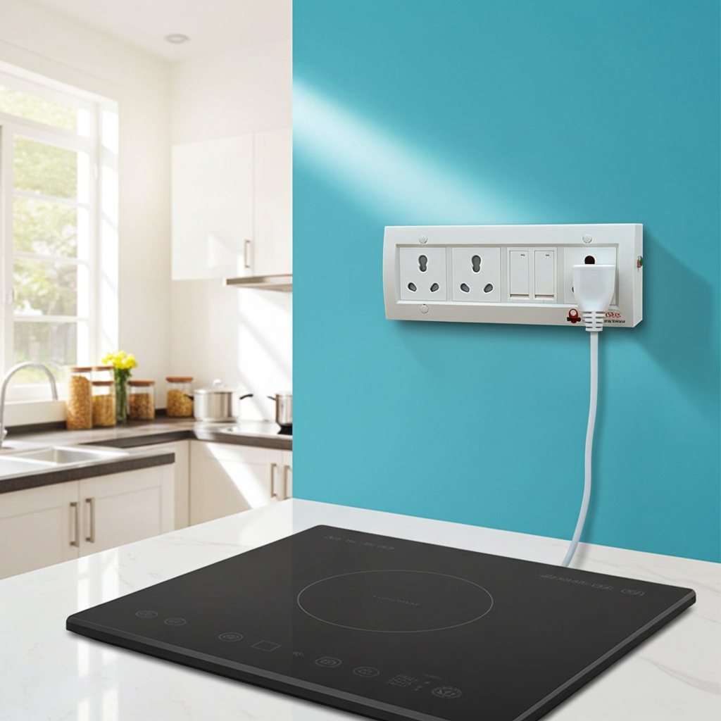 INDRICO 15 Amp Electric Extension Board for Heavy Duty with Individual Switches PVC White