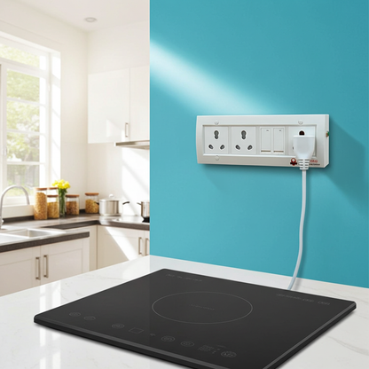 INDRICO 15 Amp Electric Extension Board for Heavy Duty with Individual Switches PVC White