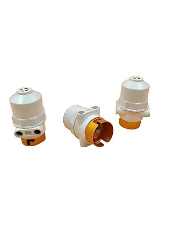 INDRICO Multi Pendant Holder for Electric/LED Blub with Female Plug Sockets Brass Connector for Home PVC White