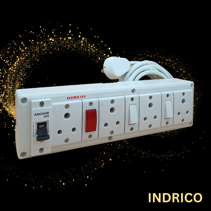 Best 6 Amp Extension board with MCB protection 3 pin cord Rating 1500 watts