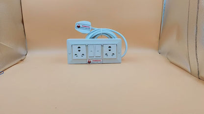 INDRICO Electric Extension Switch Board - 16A/20A + 16A/20A with Individual Switches and Heavy Duty (Rating 2000W)
